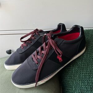 Ralph Lauren‎ men’s shoes Black and Red Sneakers with Sleek Design size 12